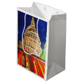 国会議事堂のカスタムな光沢のある中型のカラフルなギフトバッグ ミディアムペーパーバッグ (裏面アングル)