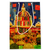 国会議事堂のカスタムな光沢のある中型のカラフルなギフトバッグ ミディアムペーパーバッグ (正面)