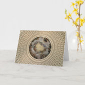 国会議事堂の円形建築の挨拶状 カード (黄色い花)