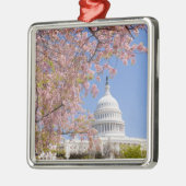 国会議事堂の建物の前の桜 メタルオーナメント (左)