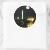 国会議事堂の建物、リンカーン記念館、ワシントン州 ラウンドシール (バッグ)