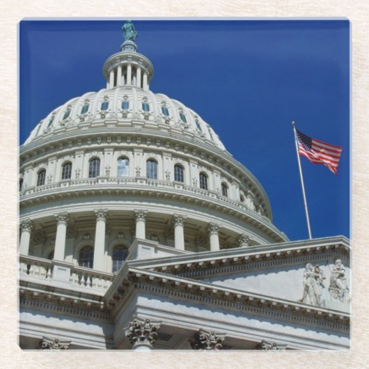 国会議事堂の建物、ワシントン州、米国 ガラスコースター (正面)