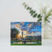 国会議事堂の後ろの夕日 ポストカード (スタンド正面)