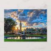 国会議事堂の後ろの夕日 ポストカード (正面)