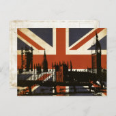 国会議員統一されたのシルエットを持つ王国国旗 ポストカード (正面/裏面)