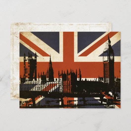 国会議員統一されたのシルエットを持つ王国国旗 ポストカード (正面/裏面)