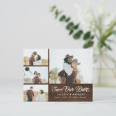 国側のウェディング素朴日付はがきを保存する ポストカード (スタンド正面)