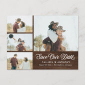 国側のウェディング素朴日付はがきを保存する ポストカード (正面)