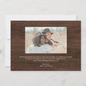 国側のウェディング素朴日付カードを保存 サンキューカード (裏面)