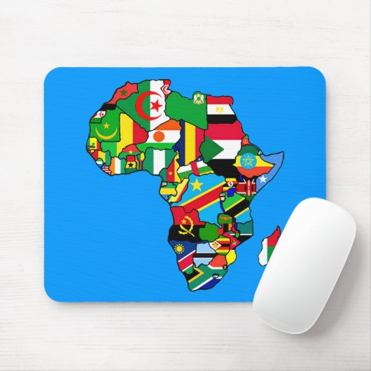国内のアフリカの旗のアフリカの地図は地図を描きます マウスパッド (マウス)
