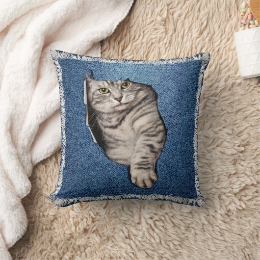 国内の虎猫 – 子猫 クッション (ブランケット)