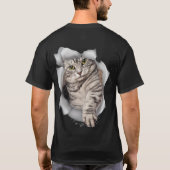 国内の虎猫 – 子猫 Tシャツ (裏面)