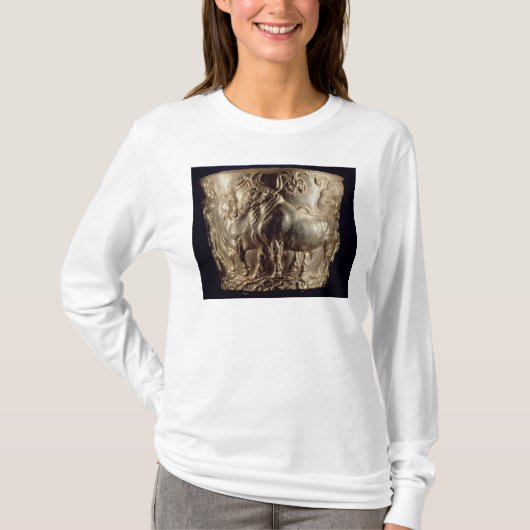 国内雄牛を描写するコップ Tシャツ (正面)