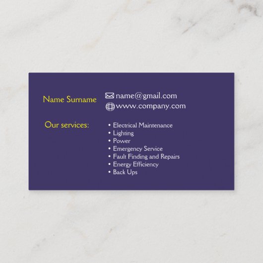 国内電気技師 名刺 (裏面)