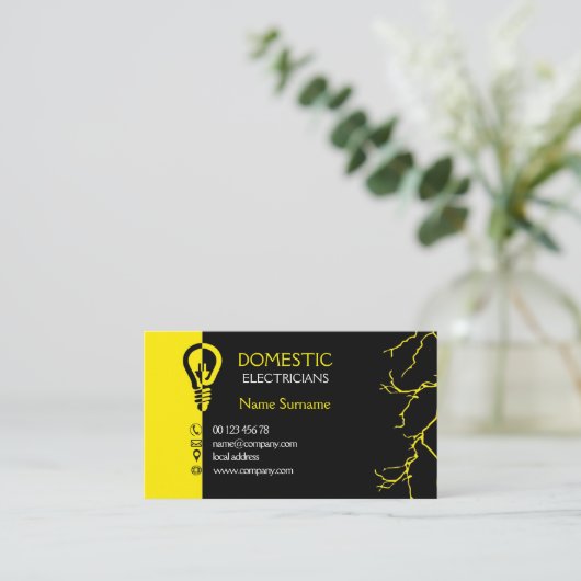 国内電気技師 名刺 (スタンド正面)