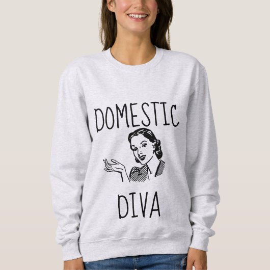 国内DIVAレトロ主婦Tシャツ スウェットシャツ (正面)