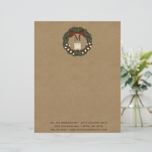 国初期ののクリスマスリースモノグラムの レターヘッド (スタンド正面)