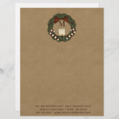 国初期ののクリスマスリースモノグラムの レターヘッド (正面/裏面)