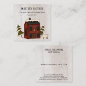 国初期の赤素朴冬のサルトボックスヒツジ スクエア名刺 (正面/裏面)