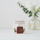 国初期の赤素朴冬のサルトボックスヒツジ スクエア名刺 (スタンド正面)