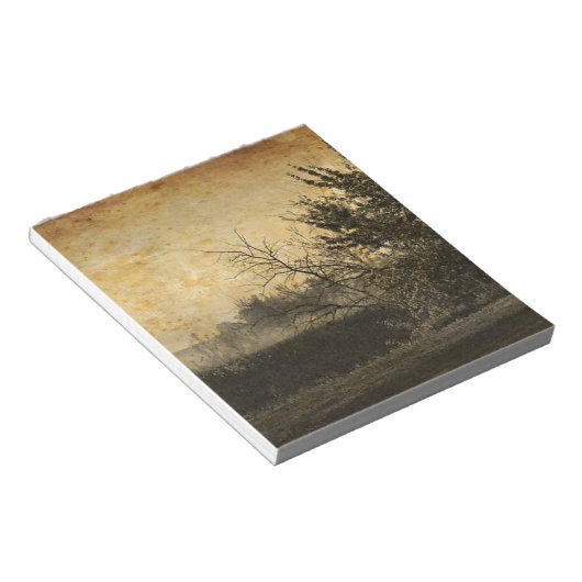 国初期の野の霧のアウトドア冬の木 ノートパッド (アングル)