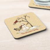 国初期の雪だるまレッドバードコルクコースター コースター (左側)