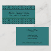 国別チャーム名刺、ティール（緑がかった色） 名刺 (正面/裏面)