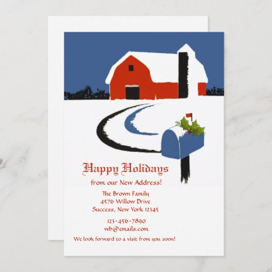 国別郵便受け休日の引っ越し通知 シーズンカード (正面/裏面)