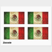 国動揺して旗 |メキシコ 長方形シール (シート)