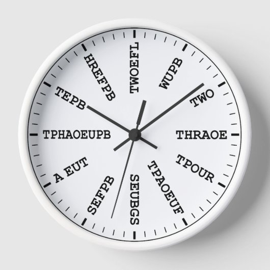 国務報告書記官ステノ速記時計 壁時計 (正面)