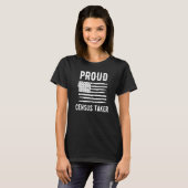 国勢調査員誇りを持った専門米国旗初演 Tシャツ (正面フル)