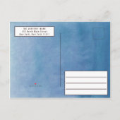 国可愛い水彩鉢植え新しい住所 案内ポストカード (裏面)