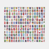 国名を持つ世界の国旗 フリースブランケット (正面(横))