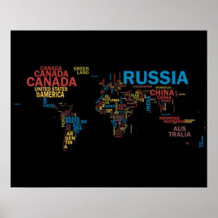 国名付き世界地図 ポスター