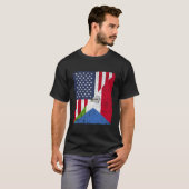 国国旗Half Usa赤道ギニア Tシャツ (正面フル)