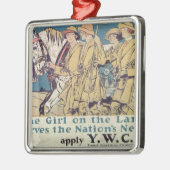 国土の少女が国のニーズに応える メタルオーナメント (左)