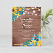 国土の素朴な木材フローラライト写真結婚の 招待状 (スタンド正面)