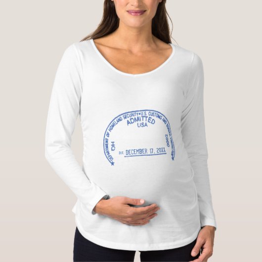 国土安全保障おもしろいベビービザ切手 Tシャツ (正面)