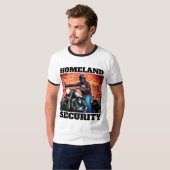 国土安全保障省バイクもしくは自転車に乗る人オートバイTシャツ Tシャツ (正面フル)