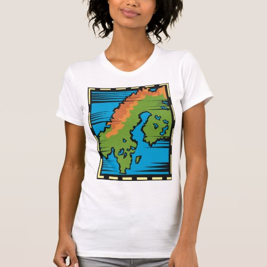 国地図Womens Tシャツ (正面)