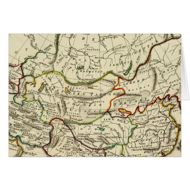 国境が描かれたアジア (正面横)