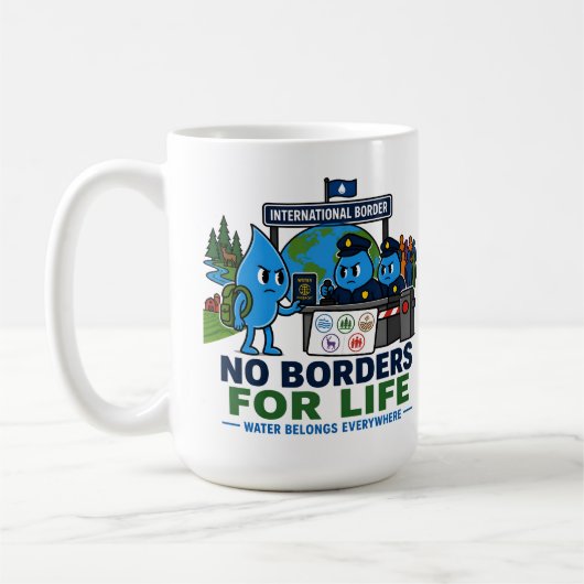 国境のないライフウォーター保護 コーヒーマグカップ (左)