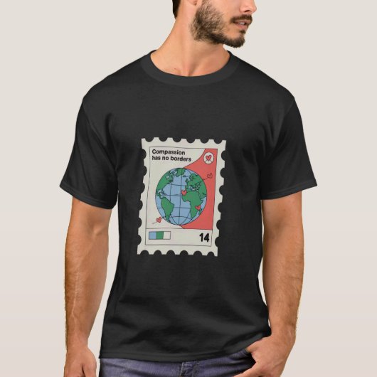 国境のない慈悲ハート Tシャツ (正面)