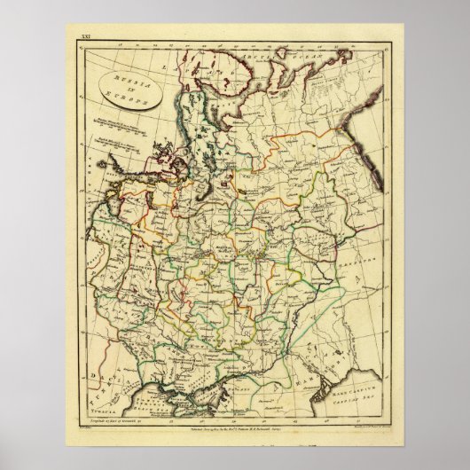 国境を描いたヨーロッパのロシア ポスター (正面)