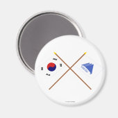 国境を越えた朝鮮とテーグの国旗 マグネット (正面/裏面)