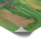 国夏の風景水彩 ポスター (角)