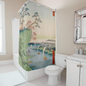 国大利根川ヴィンテージ浮世絵日本の画 シャワーカーテン (インサイチュ)