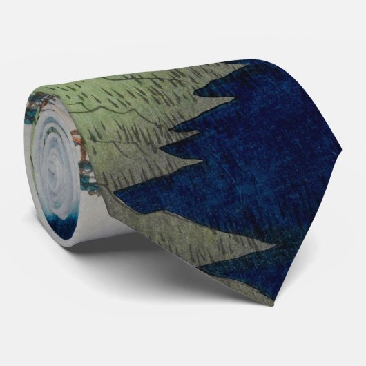 国大利根川ヴィンテージ浮世絵日本の画 ネクタイ (ロール)