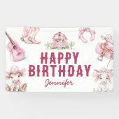 国女性のカーボーイハッピーバースデー 横断幕 (横)