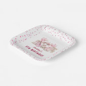 国女性のカーボーイ子供の誕生日パーティー ペーパープレート (傾斜あり)